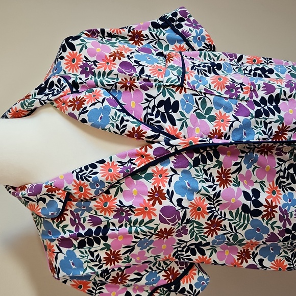 Kate Spade S/M Pajama Set Top Crop Pant Spring Floral Cottage Fairy Cozy - Picture 2 of 9